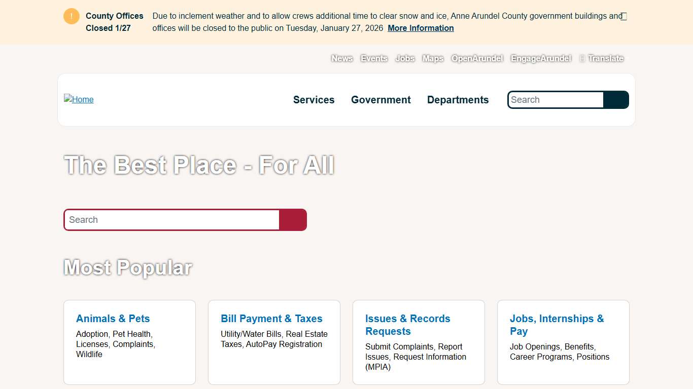 The Best Place - For All Anne Arundel County Government