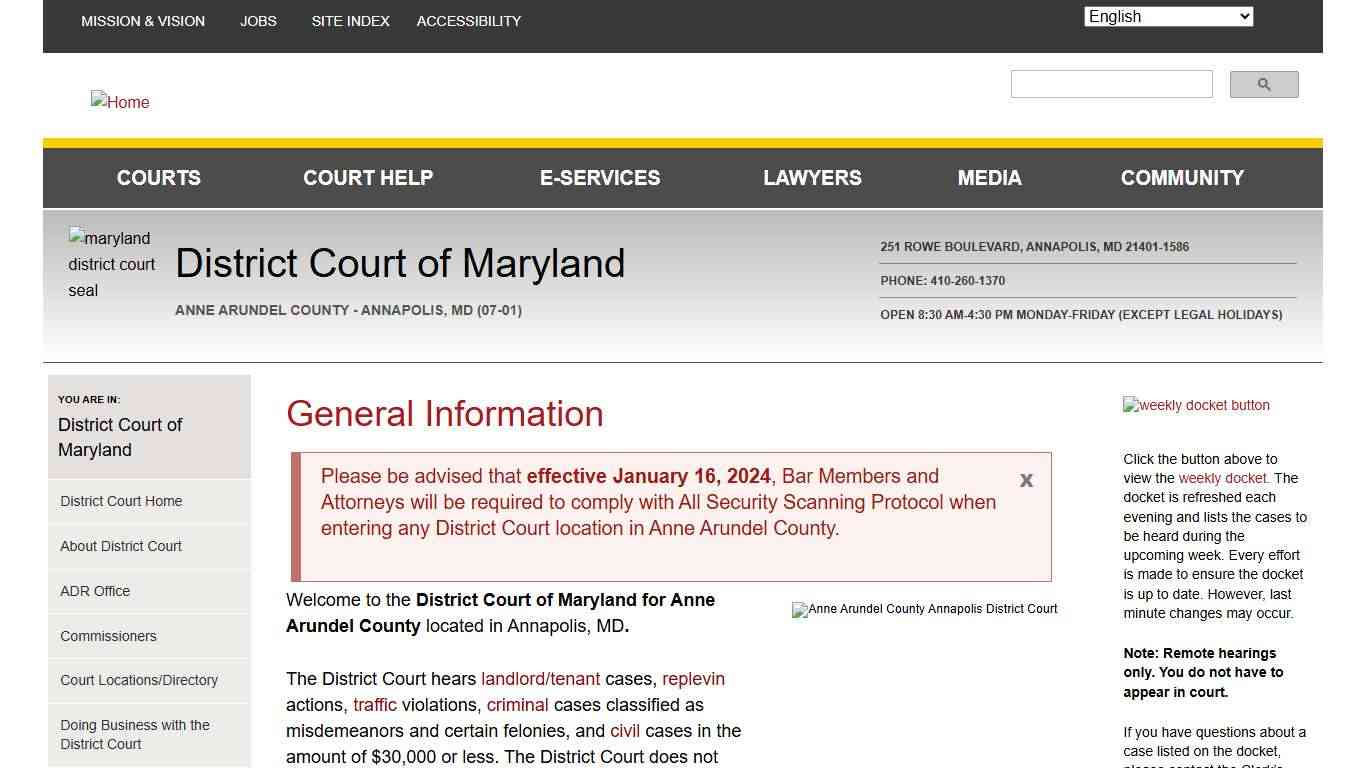 General Information Maryland Courts